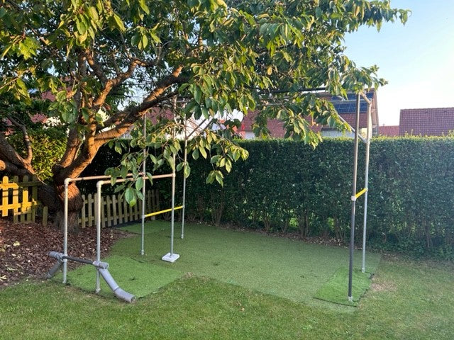 calisthenics, home gym, bodyweight training, functional training, crosstraining, ninja park, parkour, fitnessgerät, fitnessstudio zuhause, Dip Barren, Reckstange, Human Flagstange, Monkey Bar