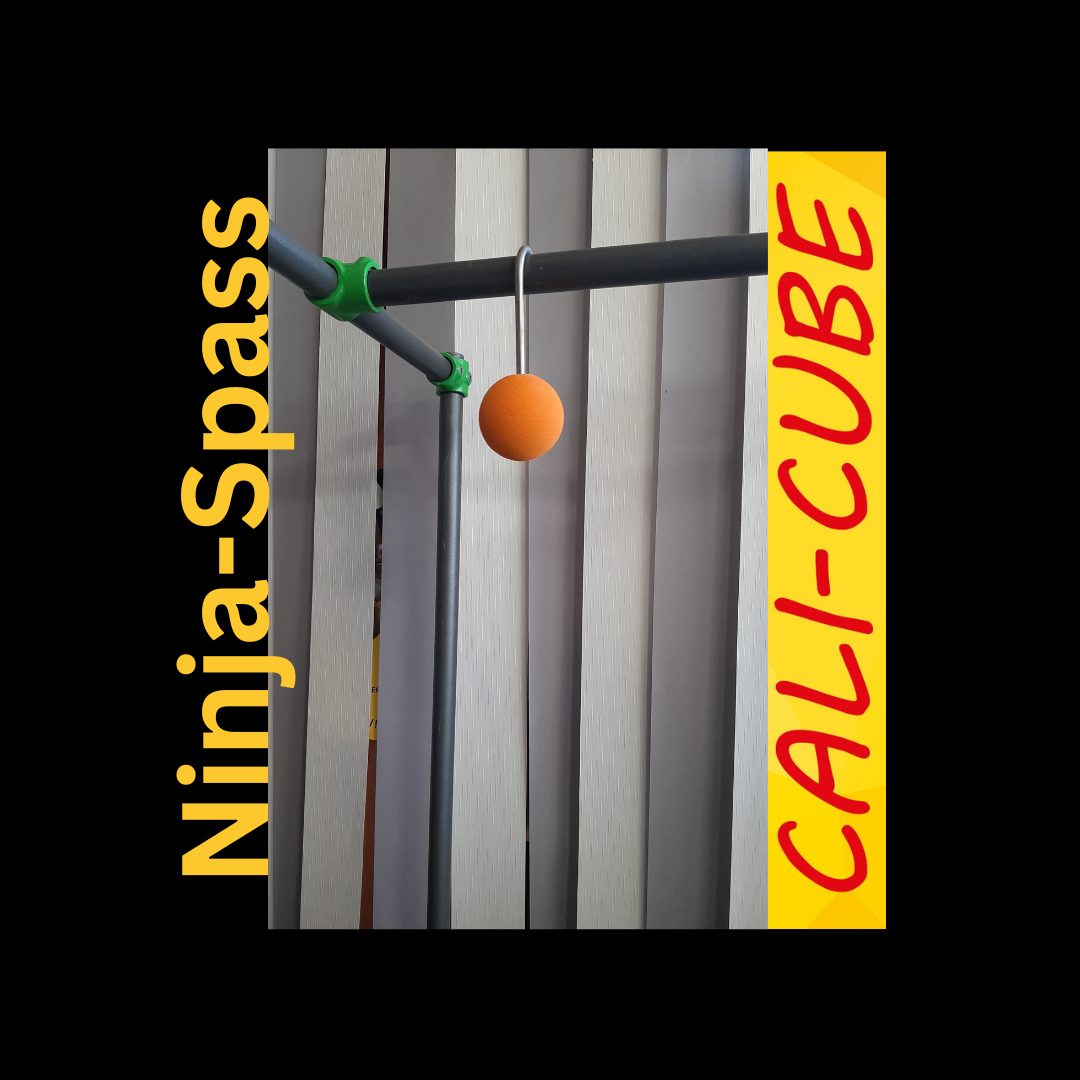 CC-ZK-113 Cali-Cube Ninja Sport Zubehör Haken- Orange Kugel 8cm Klettergriff Hangeltraining Griffkraft Trainer Ball Grip Strength