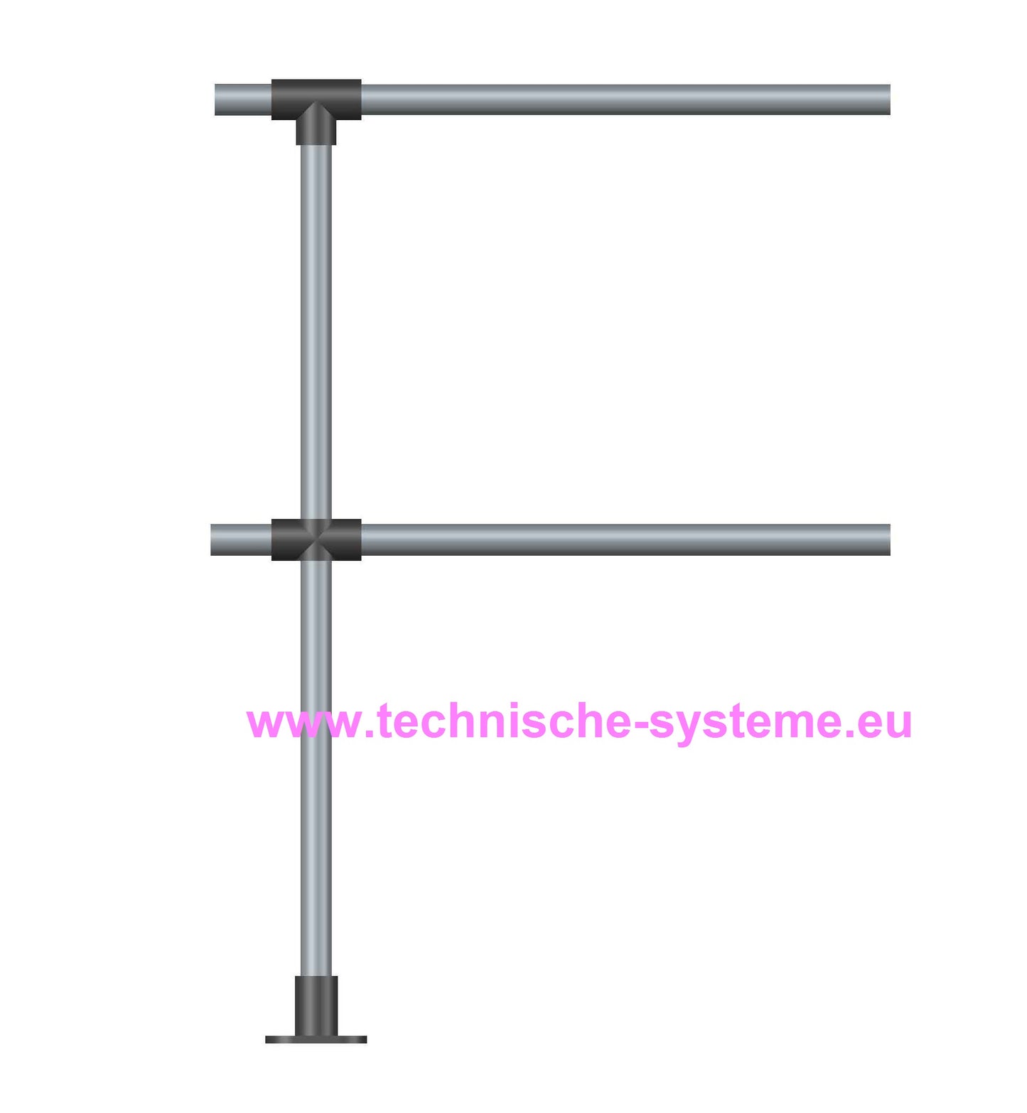 FFHKMI7 System FixFox Variante Kee Klamp mit Horizontalrohr Verlängerung Rohrdurchmesser 42.4mm
