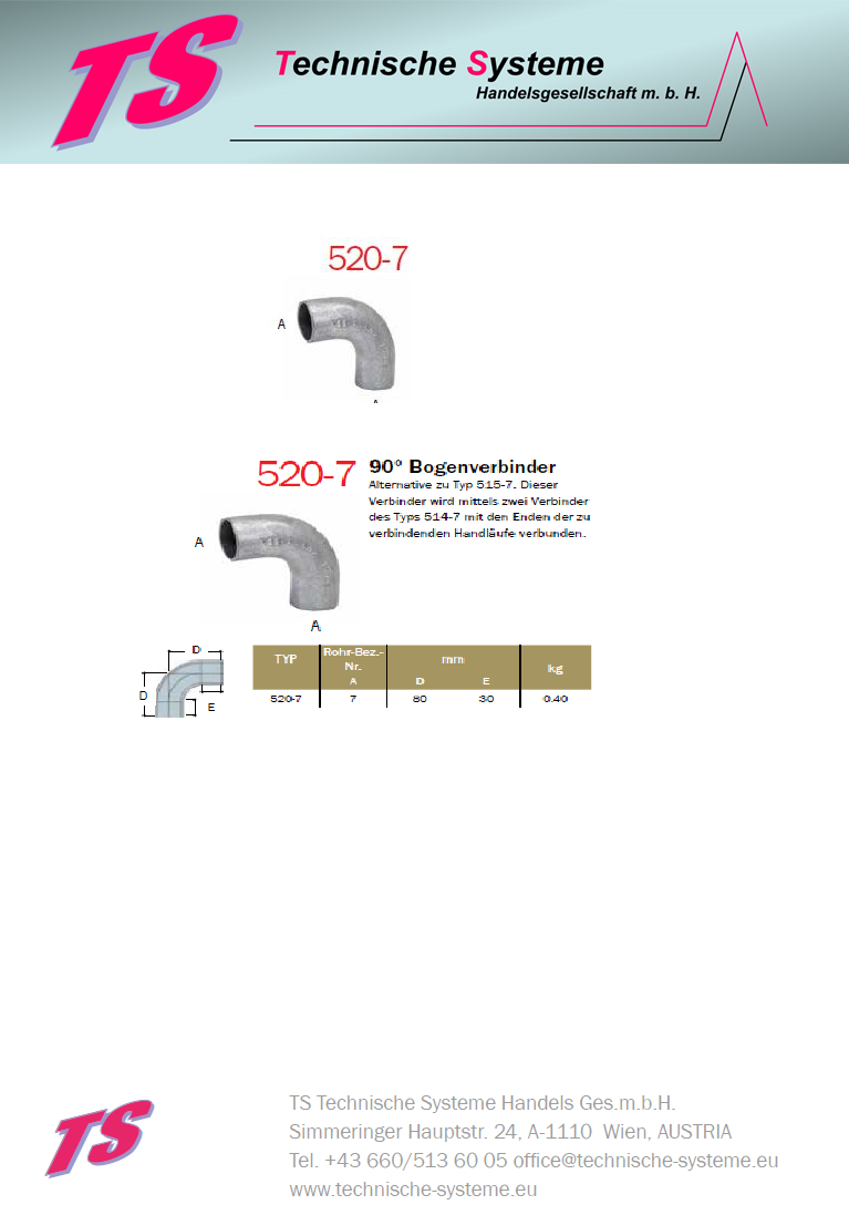 KK520-7 Kee Klamp Rohrverbinder Typ 520 Größe 7 Handlauf-Träger 42.4mm