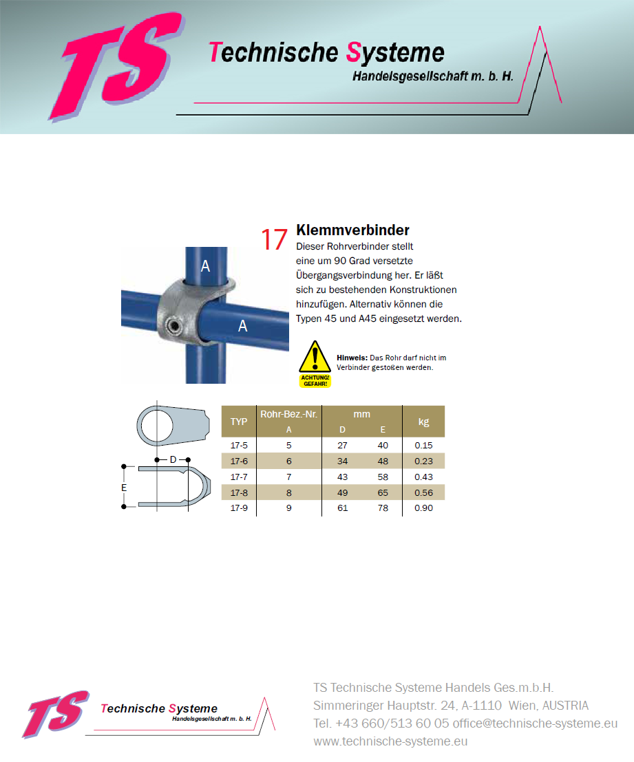 KK17-78 Kee Klamp Rohrverbinder Typ 17 Größe 78 KreuzVerbinder verzinkt.offen ID 42.4 mm/48.3mm