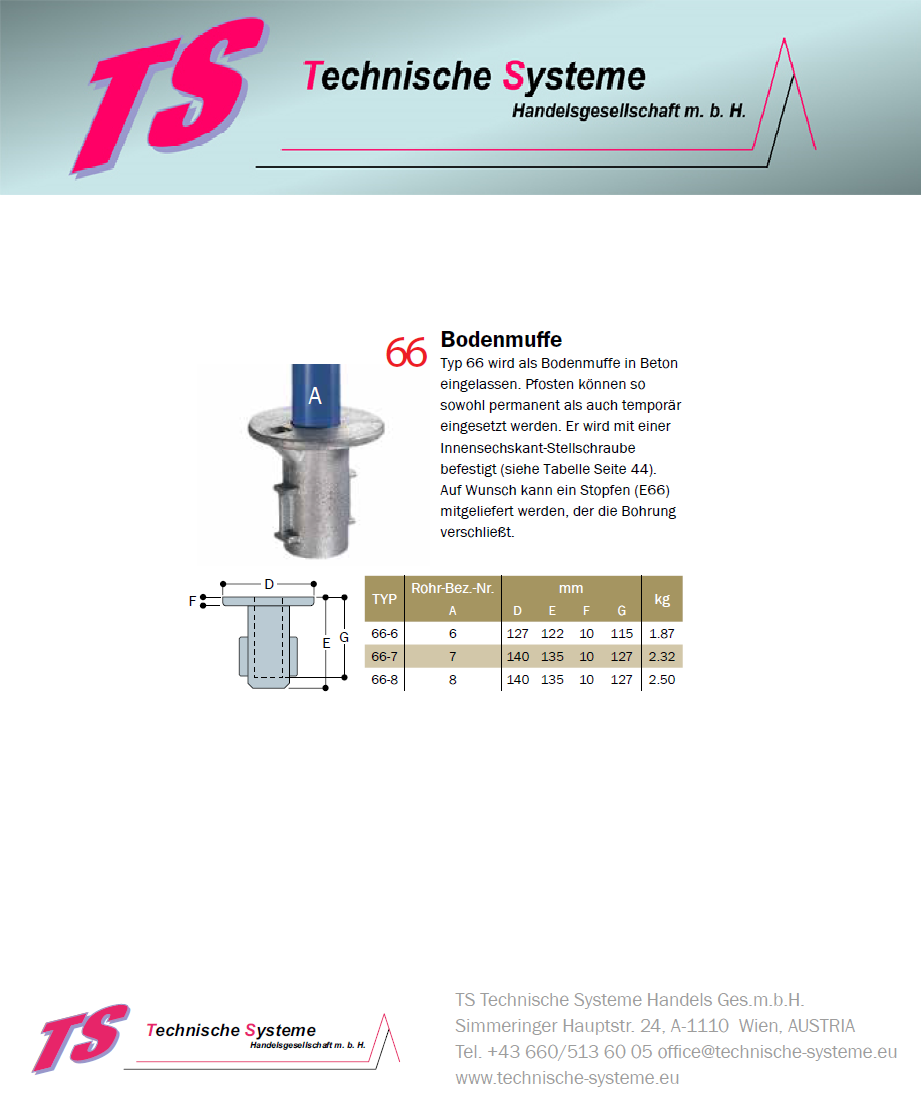 KK66-7 Kee Klamp Rohrverbinder Typ 66 Größe 7 Bodenmuffe verzinkt ID 42.4mm
