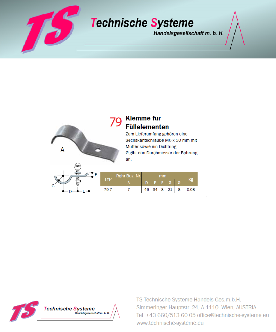 KK79-7 Kee Klamp Rohrverbinder Typ 79 Größe 7 Klemme verzinkt ID 42.4 mm