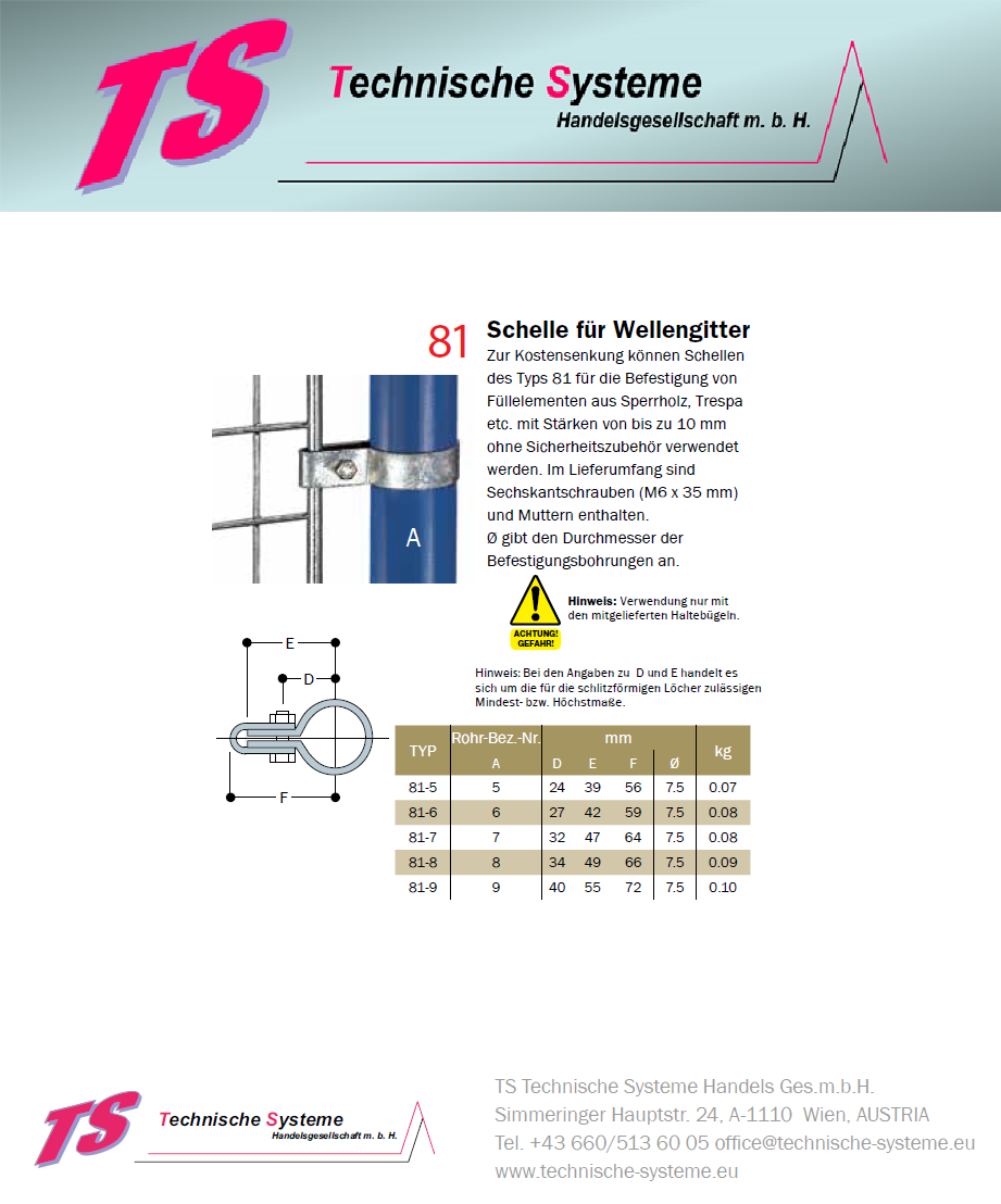 KK81-8 Kee Klamp Rohrverbinder Typ 81 Größe 8 Klemme einseitig. verz. ID 48.3 mm