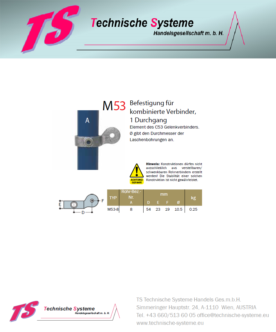 KKM53-8 Kee Klamp Rohrverbinder Typ M53 Größe 8 Befestigung variabel ID 48.3 mm