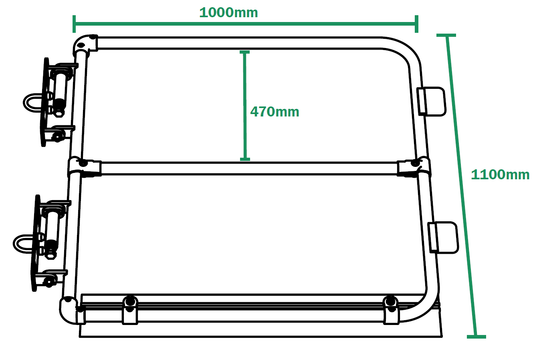 SGEUFH1GV/SGEUFH1PC Kee Gate selbstschließende Sicherheitstüre bodentief (verzinkt oder gelb pulverbeschichtet)