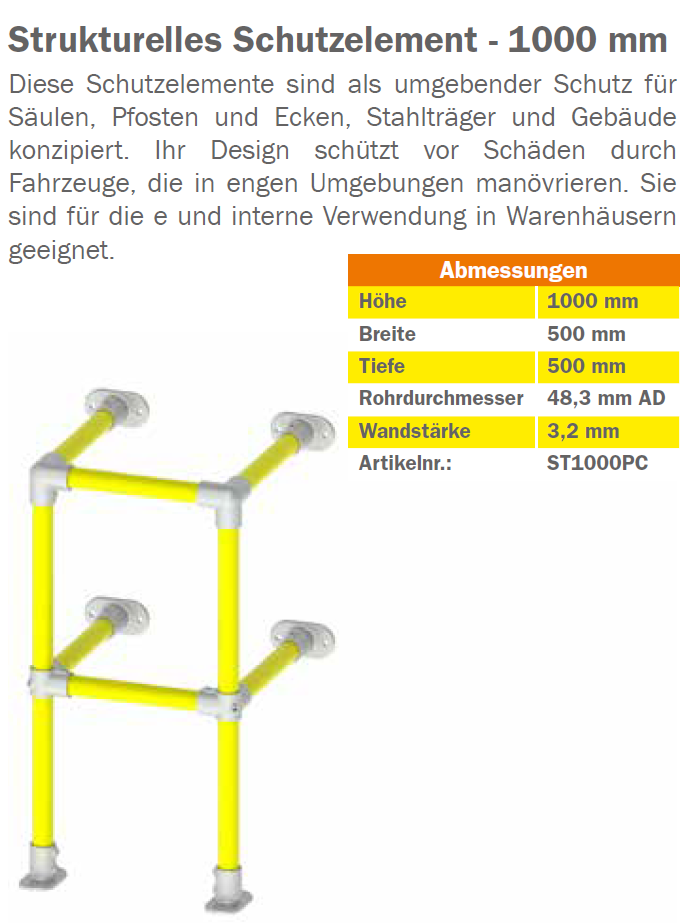 KGKWST0500PC Schutzgeländer-System Strukturelles Schutzelement