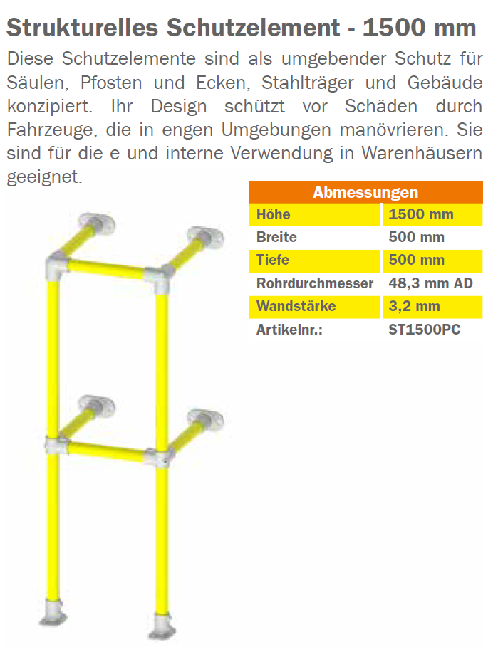 KGKWST0500PC Schutzgeländer-System Strukturelles Schutzelement