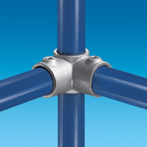 FFHKECKRE7 System FixFox Variante Kee Klamp mit Horizontalrohr Ecke mit rechter Verlängerung Rohrdurchmesser 42,4mm