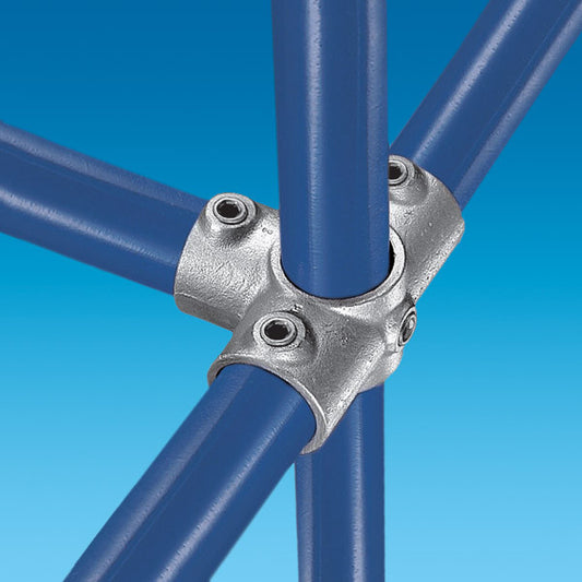 KK35-7 Kee Klamp Rohrverbinder Typ 35 Größe 7 3er Kreuz verzinkt ID 42.4mm