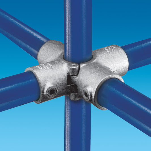KKA40-8 Kee Klamp Rohrverbinder Typ A40 Größe 8 4er Kreuz verzinkt. offen ID 48.3mm
