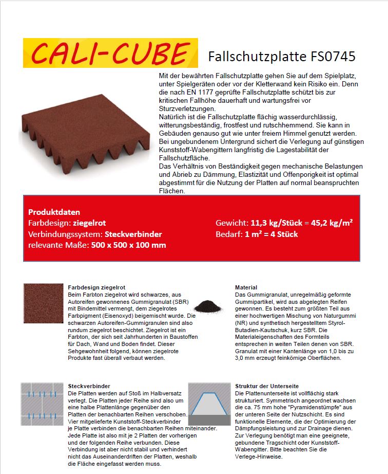 FS0745 Fallschutzplatte 500x500x100mm