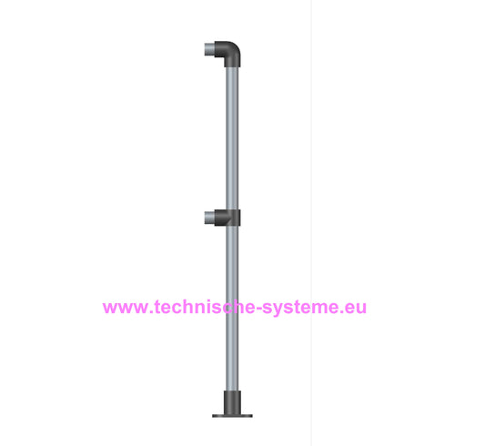 FFHKREK8	System FixFox Variante Kee Klamp ohne Horizontalrohr Basis = Abschluss rechts kurz Rohrdurchmesser 48,3mm