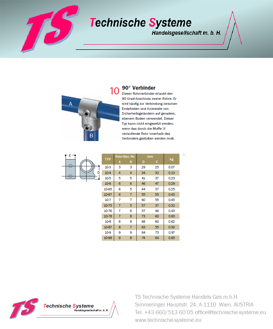 KK10-7  Kee Klamp Rohrverbinder Typ 10 Größe 7        T-Verbinder verzinkt ID 42,4 mm