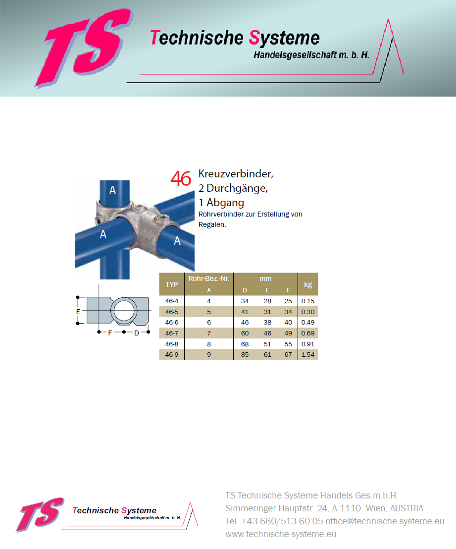 KK46-9 Kee Klamp Rohrverbinder Typ 46 Größe 9        KreuzVerbinder  verzinkt ID 60.3mm