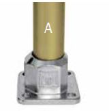 KL152-6  Kee Lite Rohrverbinder Typ 152 Größe 6      Bodenflansch mit quadratischer Grundfläche aus Aluminium ID 33,7 mm