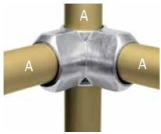 KL21-8  Kee Lite Rohrverbinder Typ 21 Größe 8        Eck-Verbinder aus Aluminium ID 48,4 mm