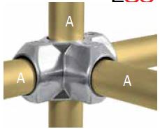 KL35-6  Kee Lite Rohrverbinder Typ 35 Größe 6         Kreuzverbinder aus Aluminium ID 33,7 mm