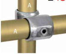 KL45-7  Kee Lite Rohrverbinder Typ 45 Größe 7         Kreuzverbinder aus Aluminium ID 42.4mm