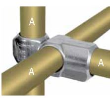 KL46-6  Kee Lite Rohrverbinder Typ 46 Größe 6         Kreuzverbinder aus Aluminium ID 33,7mm