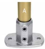 KL62-6  Kee Lite Rohrverbinder Typ 62 Größe 6      Bodenflansch aus Aluminium ID 33,7 mm