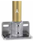 KL69-8  Kee Lite Rohrverbinder Typ 69 Größe 8      Bodenflansch mit Fußleiste aus Aluminium ID 48,3 mm