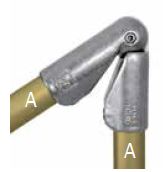 KLB54-6  Kee Lite Rohrverbinder Typ B54 Größe 6        Gelenkverbinder 45°-200° aus Aluminium ID 33,7mm