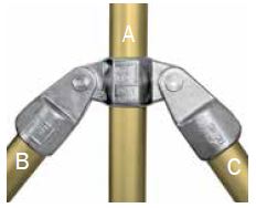 KLC51-7  Kee Lite Rohrverbinder Typ C51 Größe 7         Kreuzverbinder schwenkbar aus Aluminium ID 42,4mm