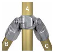 KLC52-7  Kee Lite Rohrverbinder Typ C52 Größe 7         Schwenkverbinder aus Aluminium ID 42,4mm