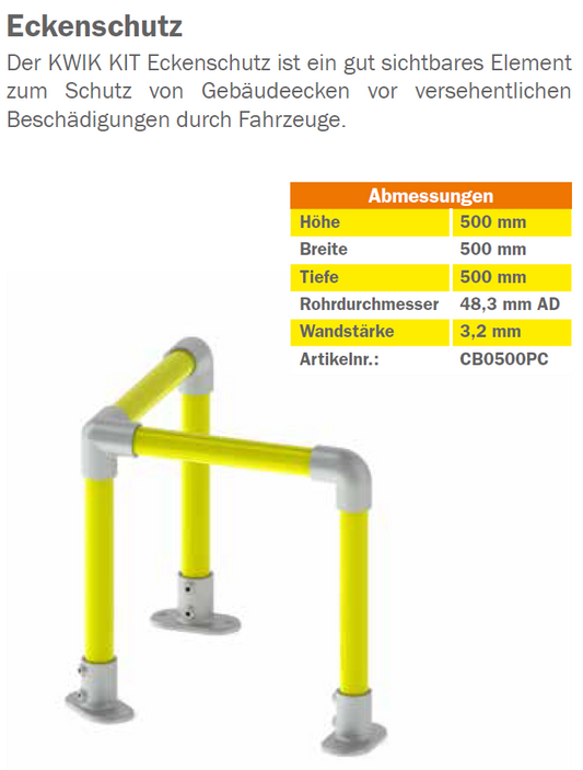 KGKWCB0500PC Schutzgeländer-System Eckenschutz