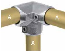 KL20-6  Kee Lite Rohrverbinder Typ 20 Größe 6        Eck-Verbinder aus Aluminium ID 33,7 mm